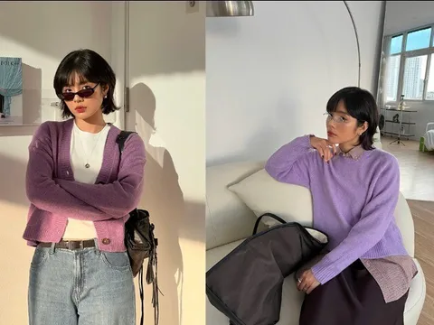 Áo len sợi souffle của UNIQLO nổi bật giữa khung cảnh trời thu từ Âu đến Á